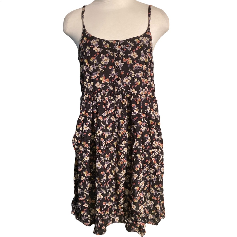 Motherhood Maternity Floral Print Sleeveless Dress with Pockets Size L